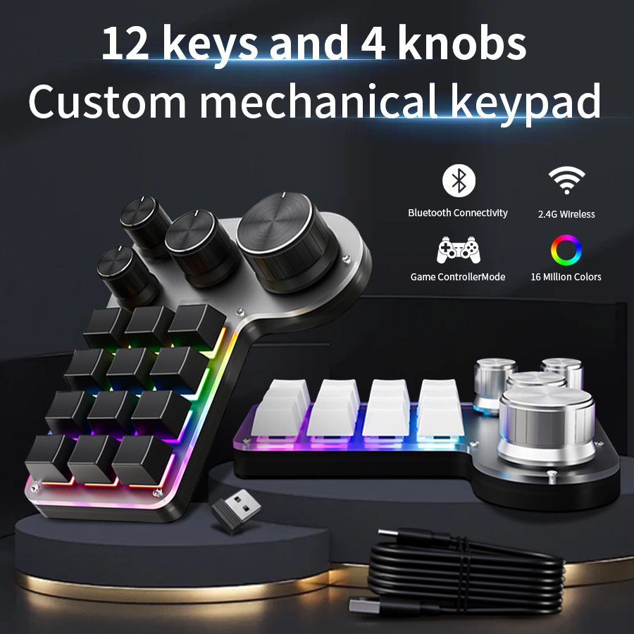 Gaming Keyboard Half - 3 Modes 12 Keys Mechanical Keyboard
