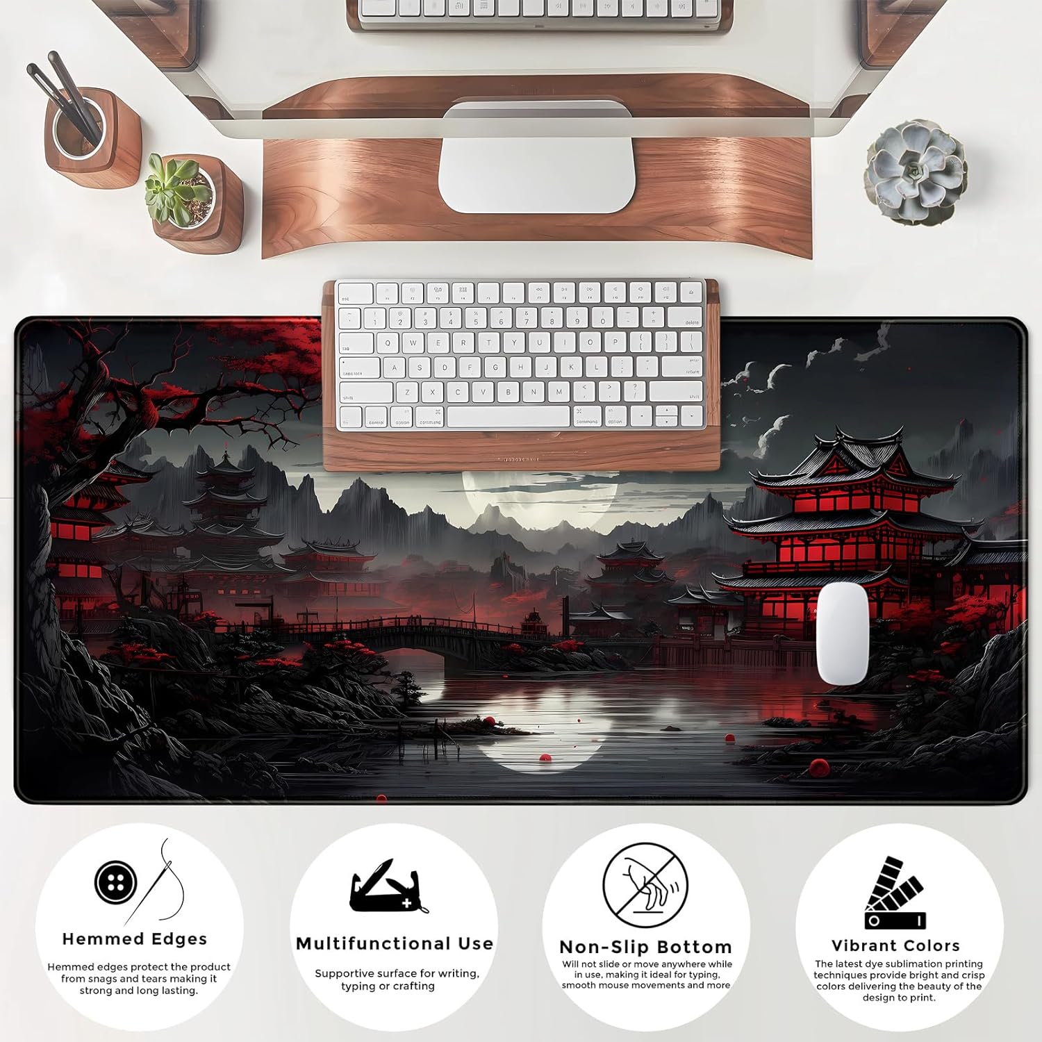 Japanese Desk Mat Riverside Fu - огляд і ціна Gaming Keyboard Mouse