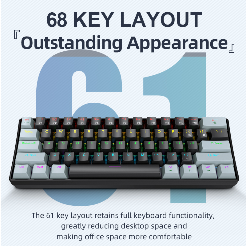 APAYADO K61 Mini Mechanical Ke - огляд і ціна Gaming Keyboard Half