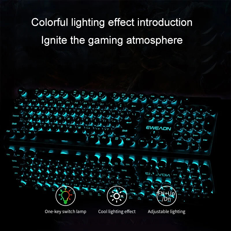 Retro Punk Mechanical Feel Key - огляд і ціна Gaming Keyboard Wireless