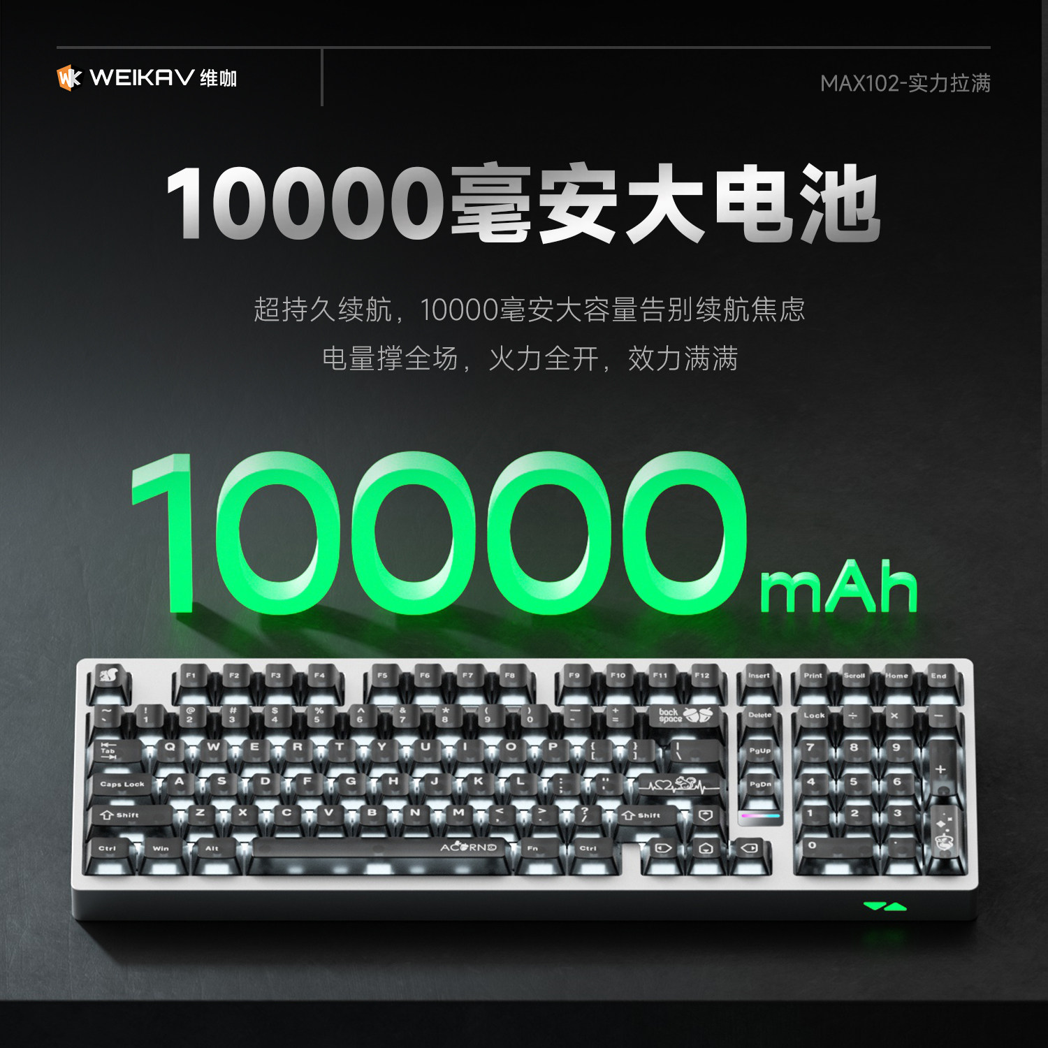 Weika Max102 Aluminum Case Wir - огляд і ціна Gaming Keyboard Wireless