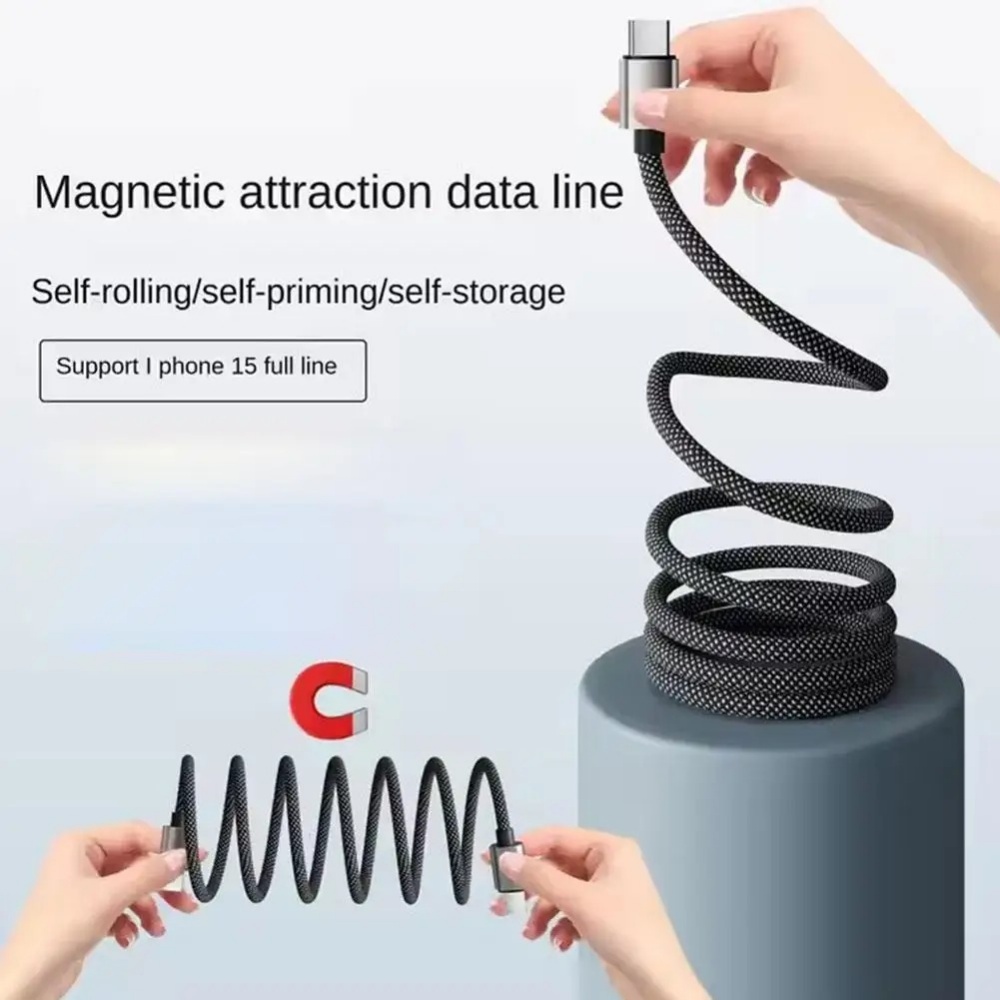 65W Self-coiling Magnetic Attr - огляд і ціна Coiled Usb Cable