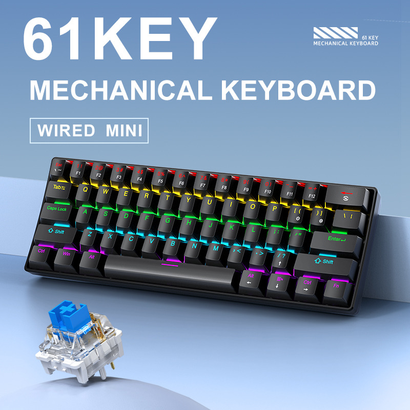 K61 Wired Mechanical Gaming Ke - огляд і ціна Gaming Keyboard Half