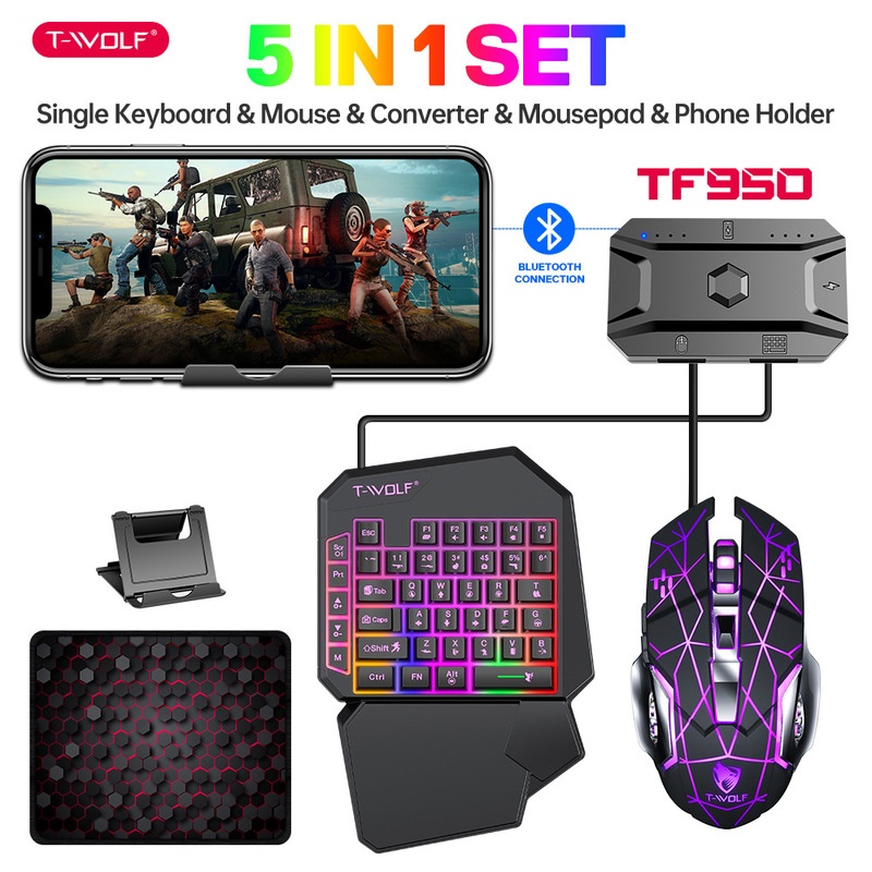 T-Wolf Tf950 5 In 1 One Handed - огляд і ціна Gaming Keyboard Half