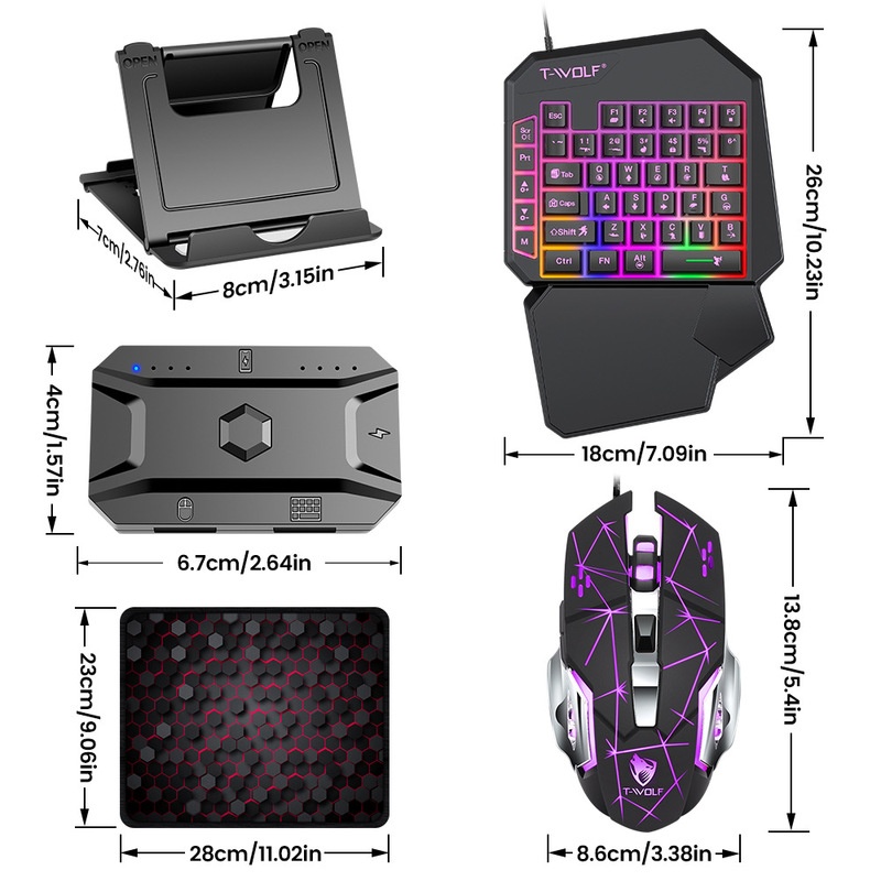 T-Wolf Tf950 5 In 1 One Handed - огляд і ціна Gaming Keyboard Half