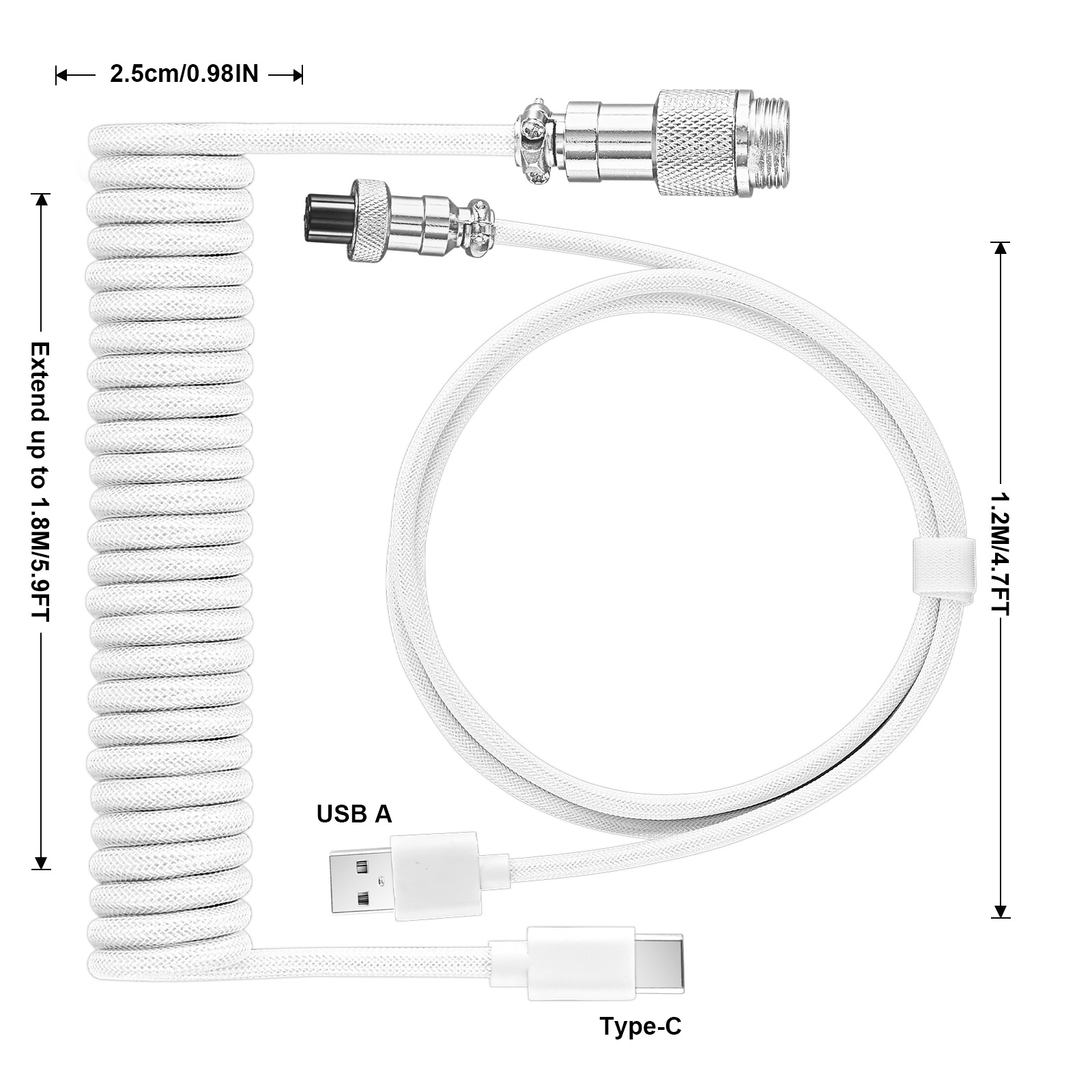 USB Type C Mechanical Keyboard - огляд і ціна Coiled Usb Cable