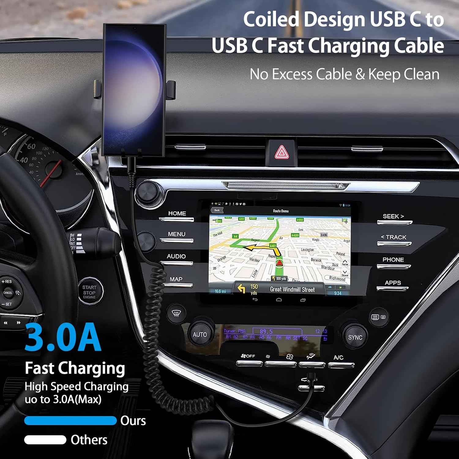 Android Auto USB C to USB C Ca - огляд і ціна Coiled Usb Cable