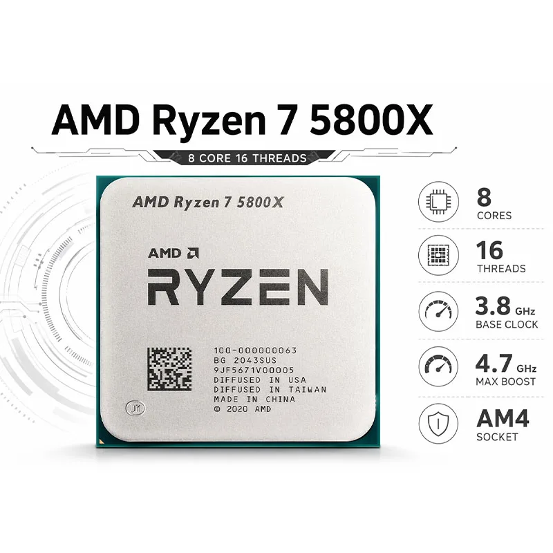 AMD Ryzen 7 5800X Unlocked Ove - огляд і ціна Amd Cpu Ryzen 7